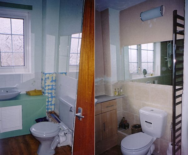 Bathroom renovation before and after