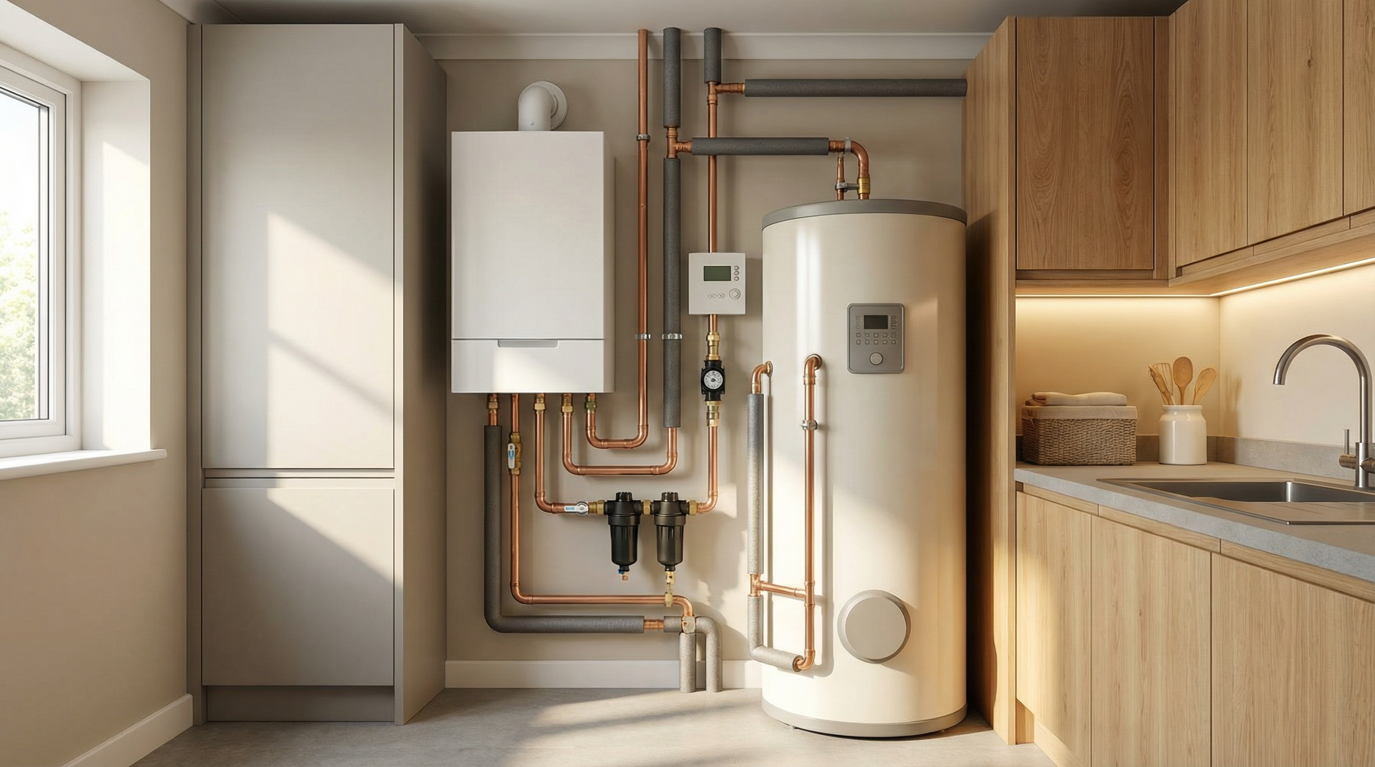 Professional boiler installation